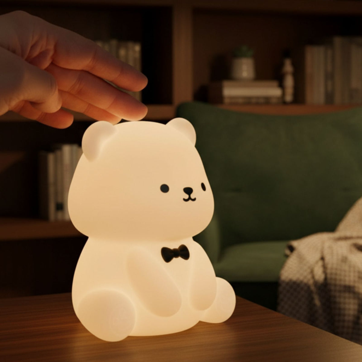 LED-Teddybär-Nachtlicht Kinder-Nachttischlampe Tierlicht Tischleuchte
