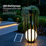 Solar LED-Stehlampe mit Pflanzenständer Design-Blumenständer Dekolicht
