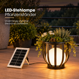 Solar LED-Stehlampe mit Pflanzenständer Dekolicht Design-Blumenständer