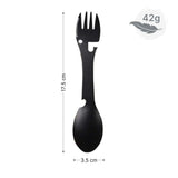 Multifunktionales 5in1 Outdoor-Besteck Löffel Gabel Messer Flaschenöffner Dosenöffner