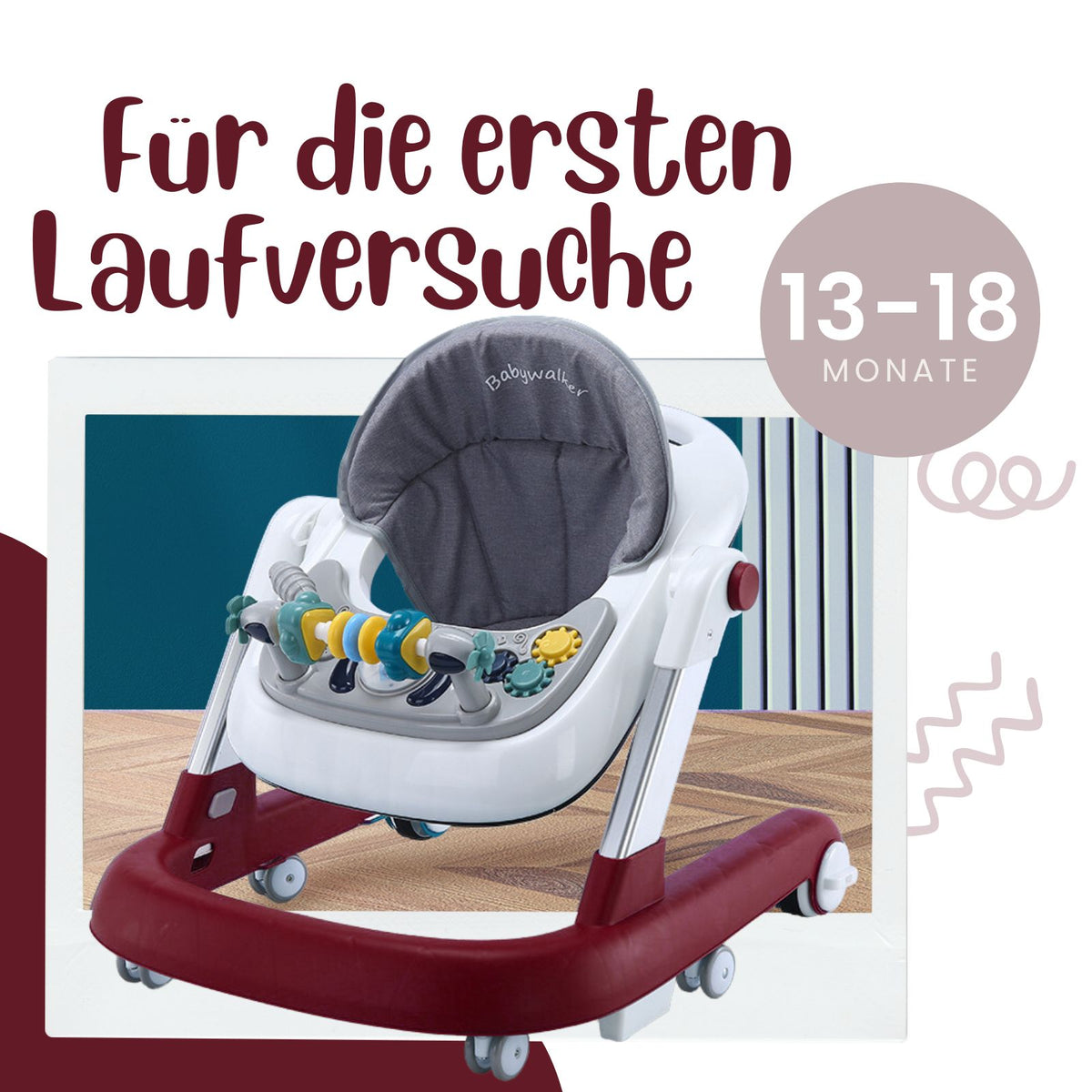 Baby Walker Lauflernwagen Lauflernhilfe Laufwagen Gehfrei Laufhilfe Kleinkinder