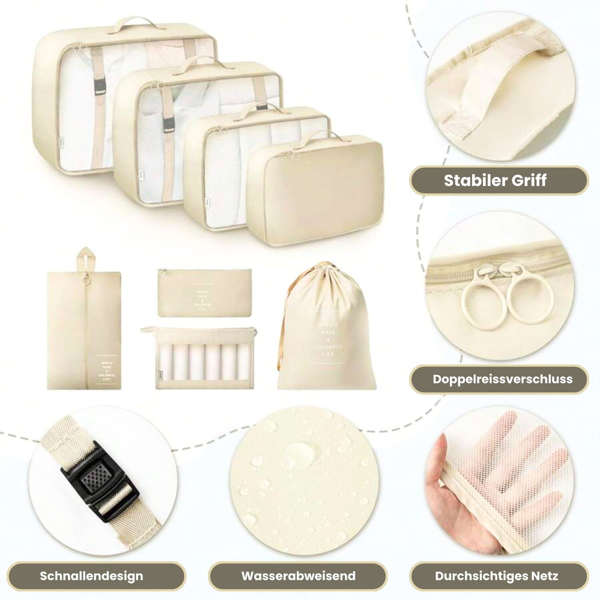 Reisebeutel Aufbewahrungsbeutel Koffer-Organizer Packsack Set