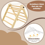 3-tlg. Holzklettergerüst Indoor-Kletterdreieck Schaukel Kletterbogen
