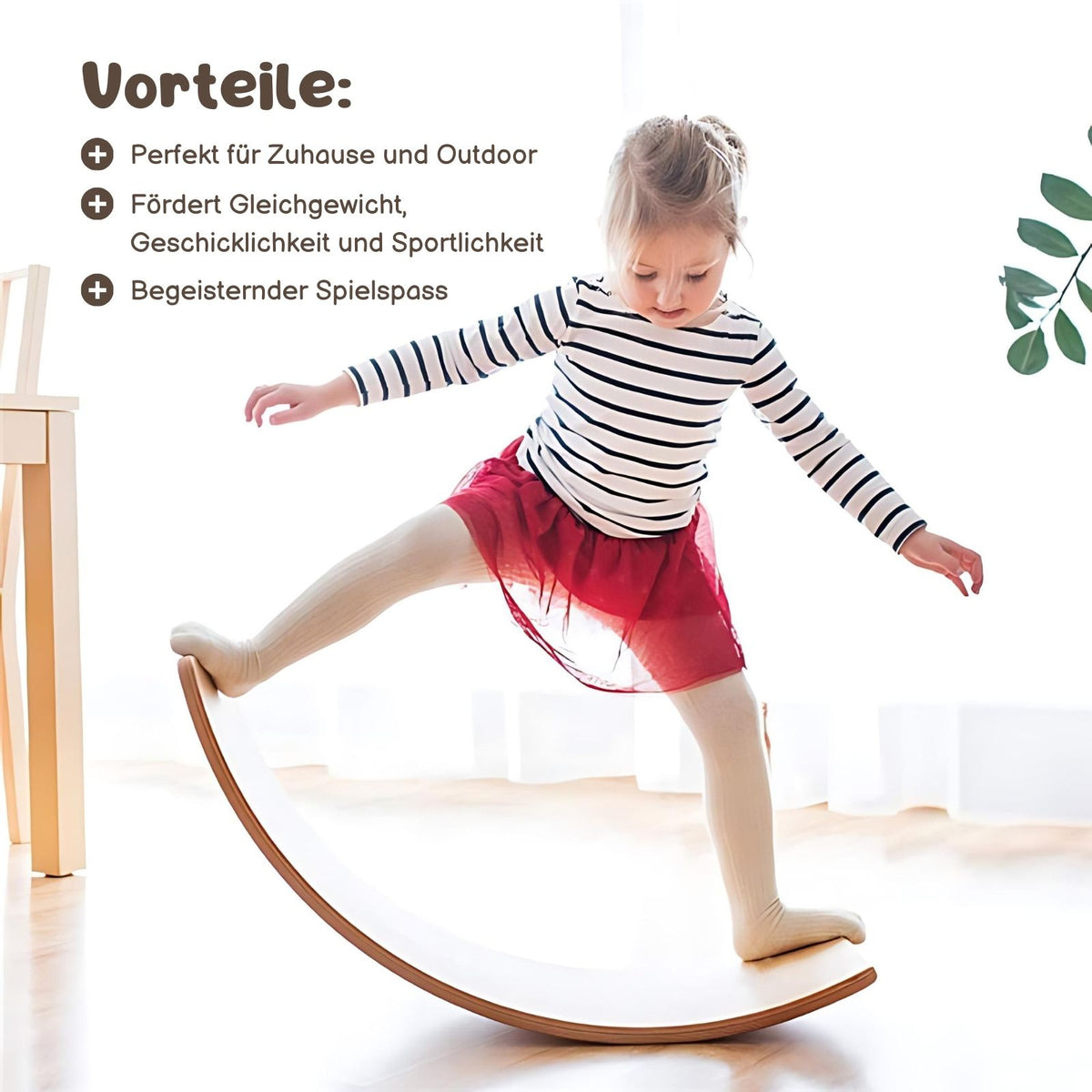Kinder Spielbalancebrett Wippe Holz-Balancebrett Balanceboard