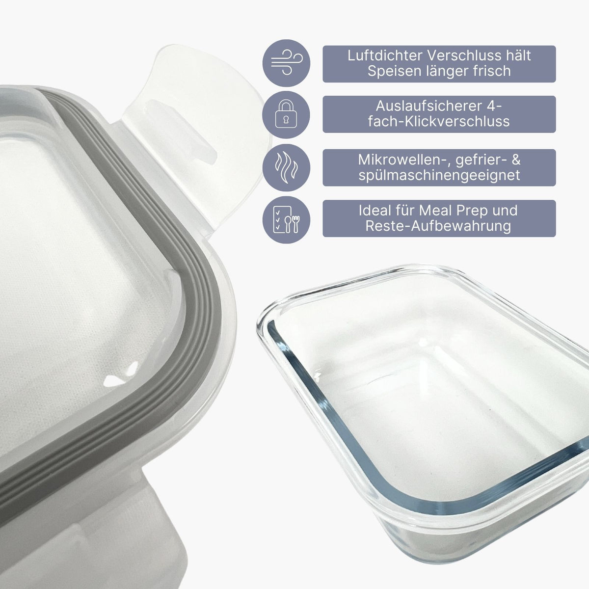 Glas-Vorratsbehälter Frischhaltebox Frischhaltedose Vorratsdose