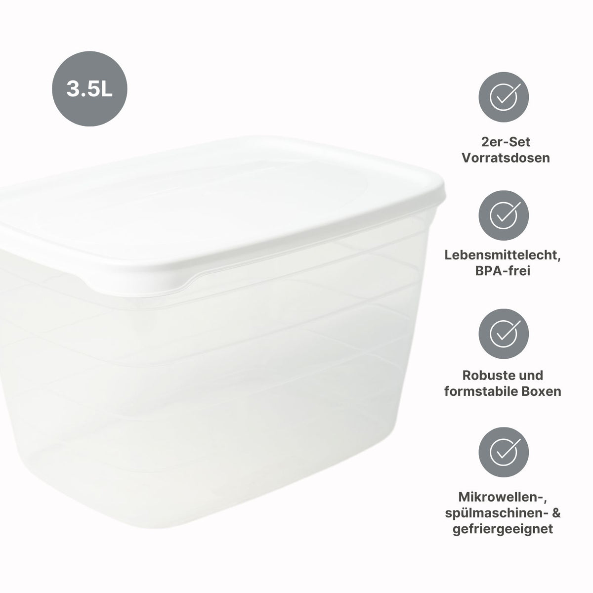 2er-Set Frischhaltedosen Aufbewahrungsdosen Meal-Prep-Dosen Boxen