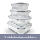 4er-Set Glas-Vorratsbehälter Frischhaltedosen Vorratsdosen Behälter