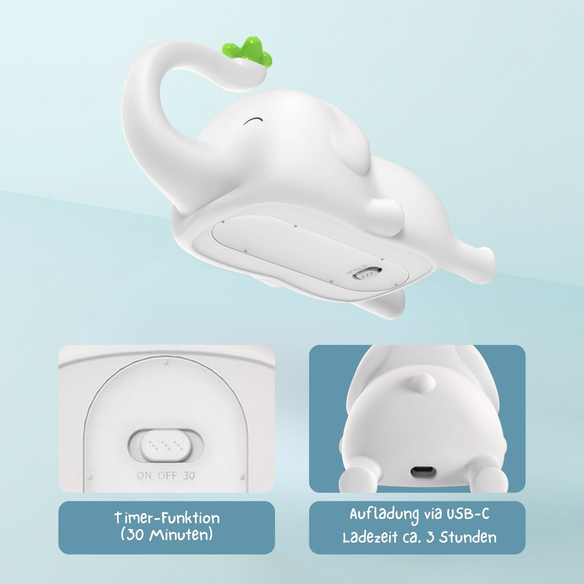 LED-Elefanten-Nachtlicht Tischleuchte Tierlicht Kinder-Nachttischlampe