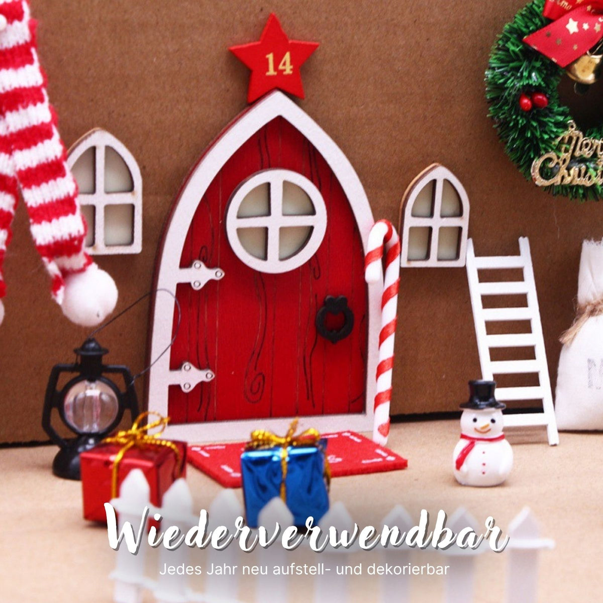 42-tlg. Wichteltür-Set Weihnachtsdeko Miniaturwelt Elfentür-Zubehör