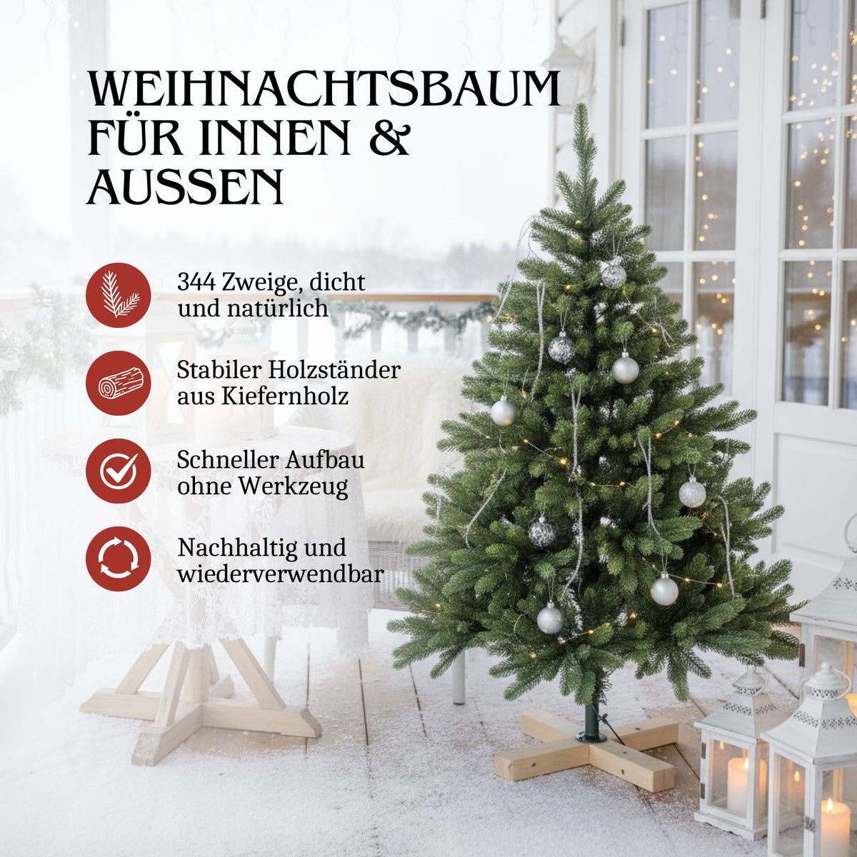 Weihnachtsbaum 120cm Kunsttanne Christbaum Tannenbaum Tanne Xmas-Baum