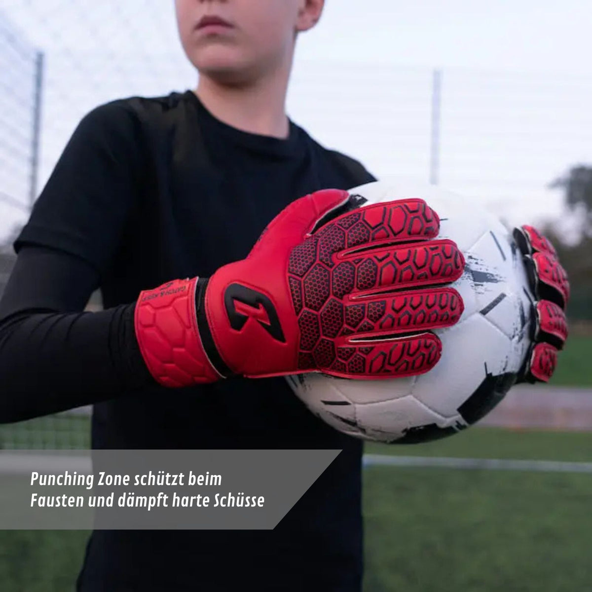 Fussballhandschuhe Fly Kids Red Soul Gr. 6 Torwart Goalie Handschuhe