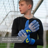 Fussballhandschuhe Fly Kids Blue Soul Gr. 7 Torwart Goalie Handschuhe