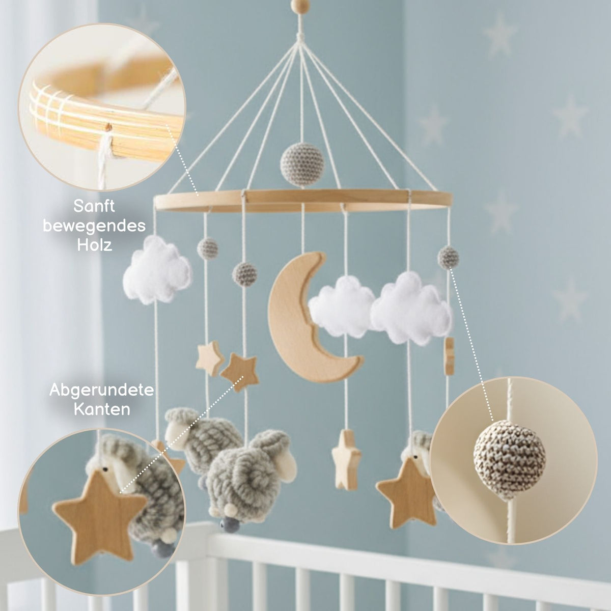 Babymobile Schafe Hängemobile Mobile Babyspielzeug Schlafmobile