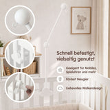 Mobile mit Halterung und Spieluhr Stern Weiss Schlafbegleiter mit Musik