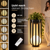 Solar LED-Stehlampe mit Pflanzenständer Design-Blumenständer Dekolicht