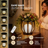 Solar LED-Stehlampe mit Pflanzenständer Dekolicht Design-Blumenständer