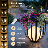 Solar LED-Stehlampe mit Pflanzenständer Dekolicht Design-Blumenständer