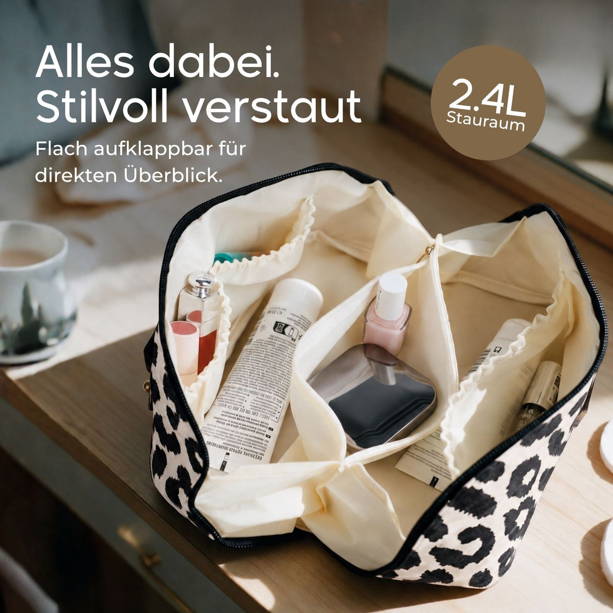 XL Kosmetiktasche Beautycase Schminktasche Make-up-Tasche Kulturbeutel