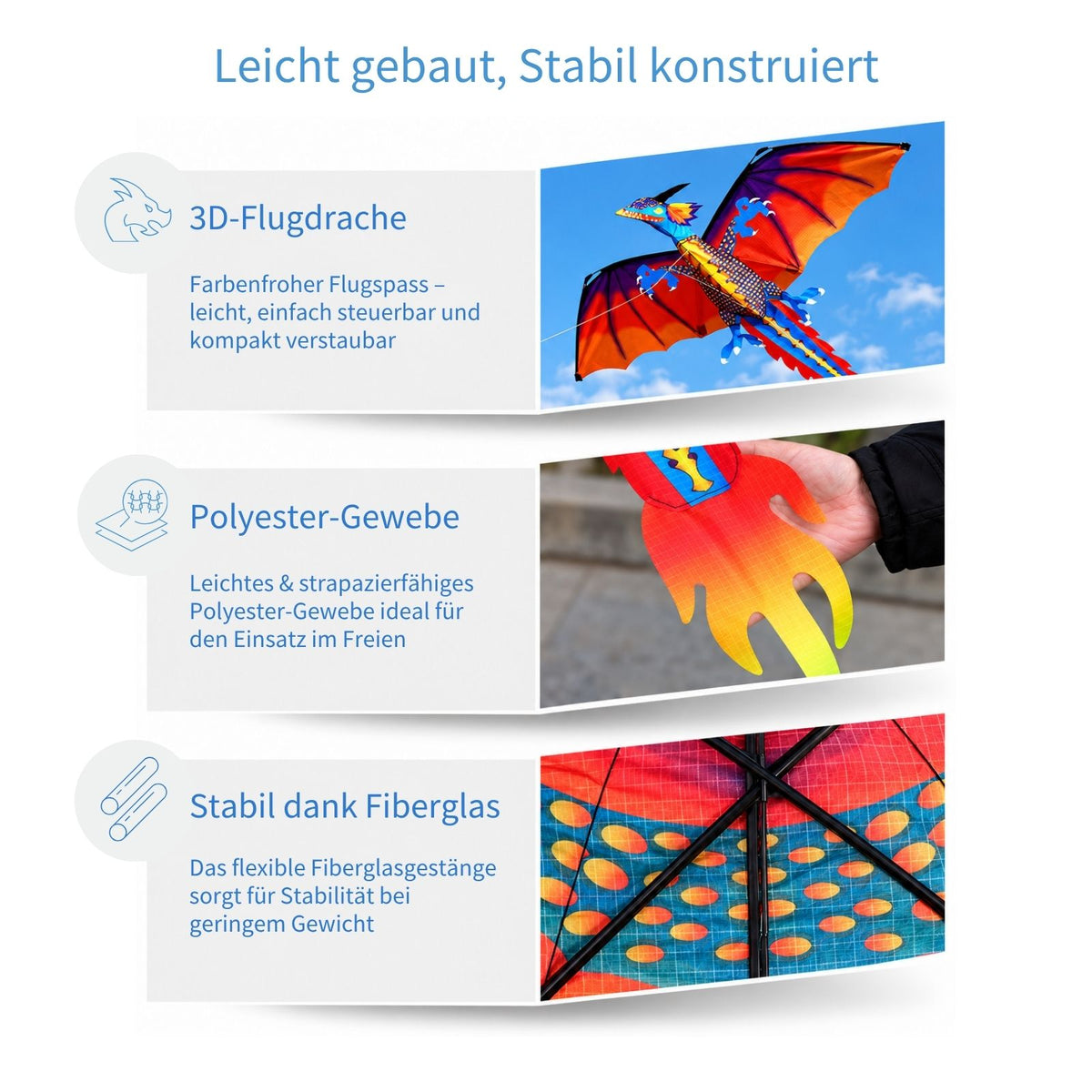 3D-Flugdrachen Einleiner-Drachen Kinderdrachen Kite Outdoor-Drachen