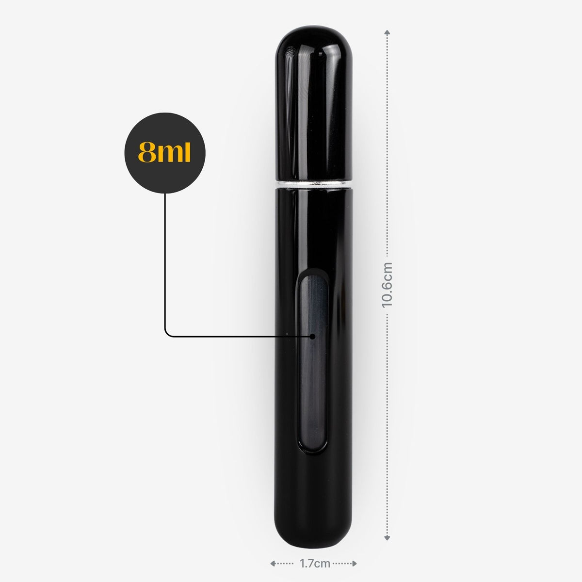 2er-Set Mini-Parfümzerstäuber 8ml Parfum Vaporisateur Matt-Goldig Schwarz