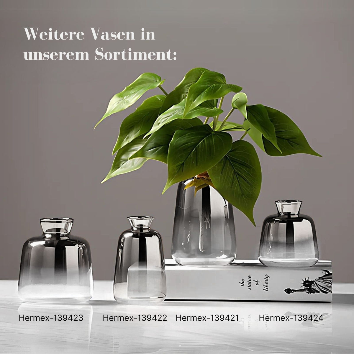 Designvase Ziervase Glasvase Dekovase Blumenvase Tischvase