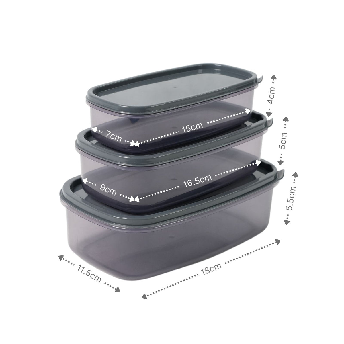 3er-Set Lichtschutz-Aufbewahrungsbox Frischhaltedose Vorratsdose