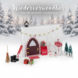 22-tlg. Wichteltür-Set Weihnachtsdeko Miniaturwelt Elfentür-Zubehör