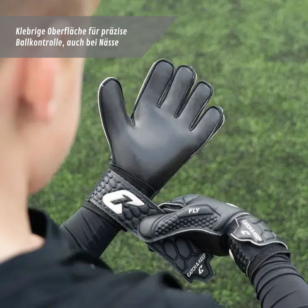 Fussballhandschuhe Fly Kids Dark Soul Gr. 6 Torwart Goalie Handschuhe