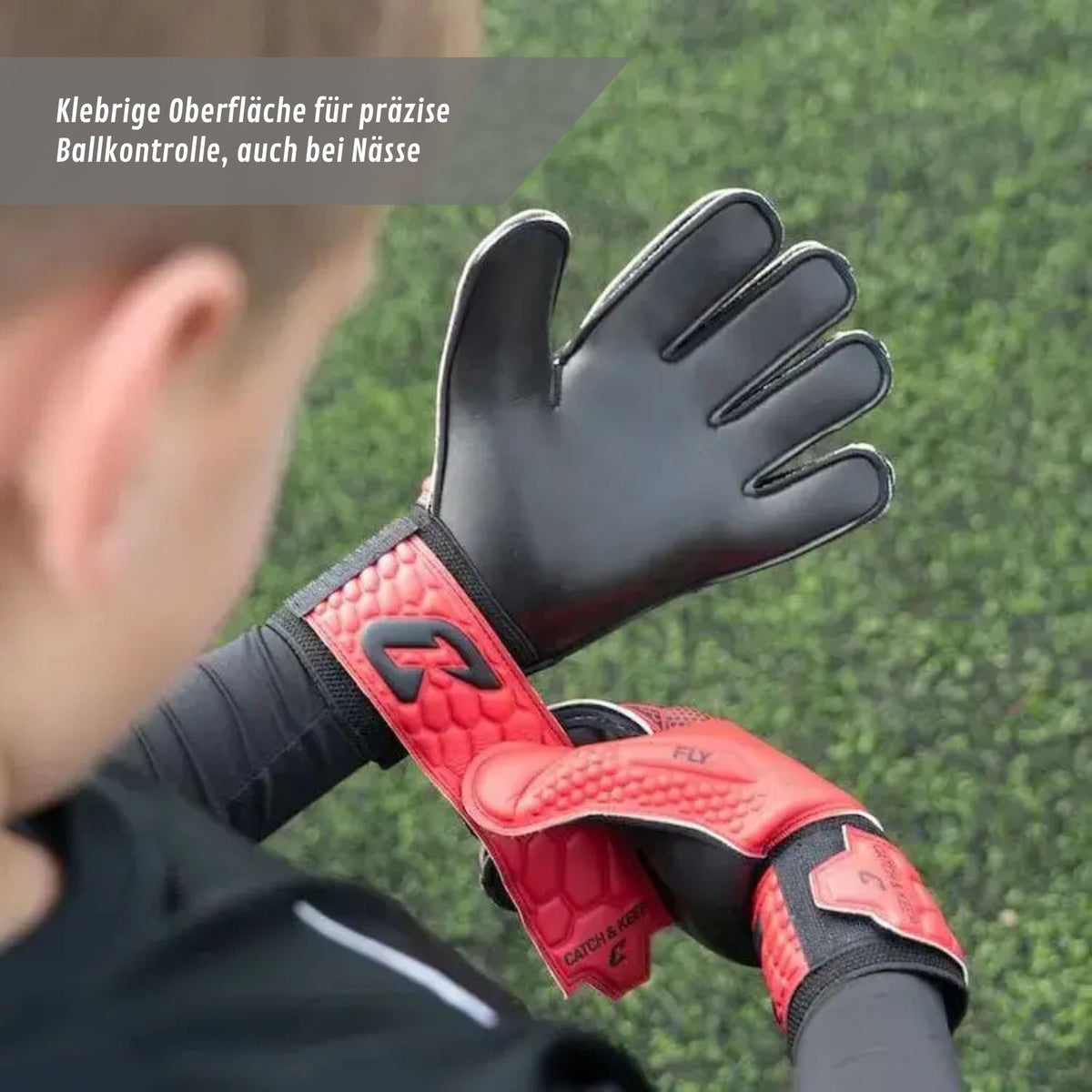 Fussballhandschuhe Fly Kids Red Soul Gr. 6 Torwart Goalie Handschuhe