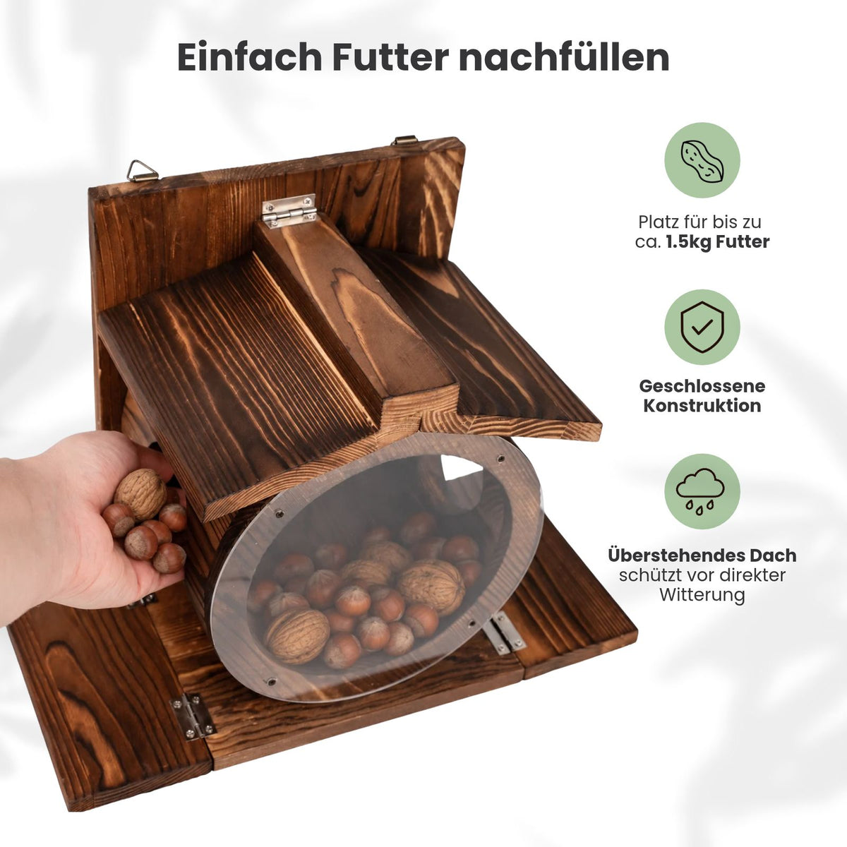 Eichhörnchen-Futterhaus Futterkasten Futterstation Futterstelle