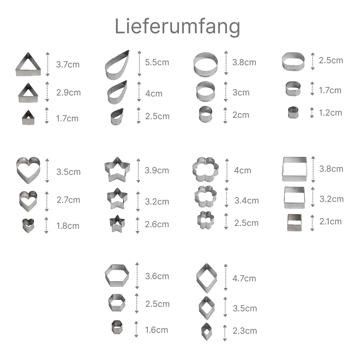 30-tlg. Ausstechformen-Set Keks- und Guetzli-Ausstecher Gebäckform