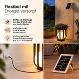 Solar LED-Stehlampe mit Pflanzenständer Dekolicht Design-Blumenständer