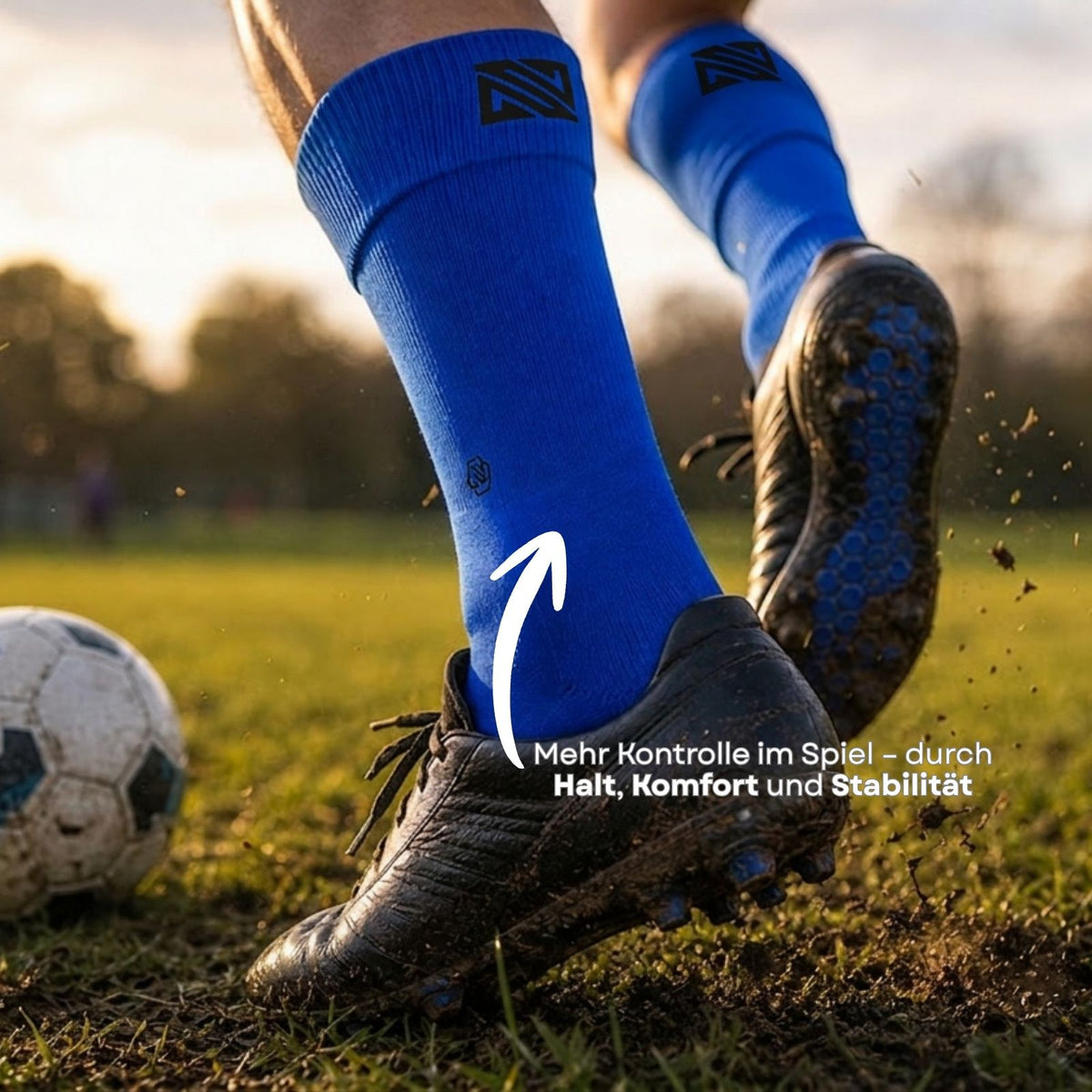 Fussballsocken Gr. 42-47 Sportstrümpfe GripSoxx NX Blau