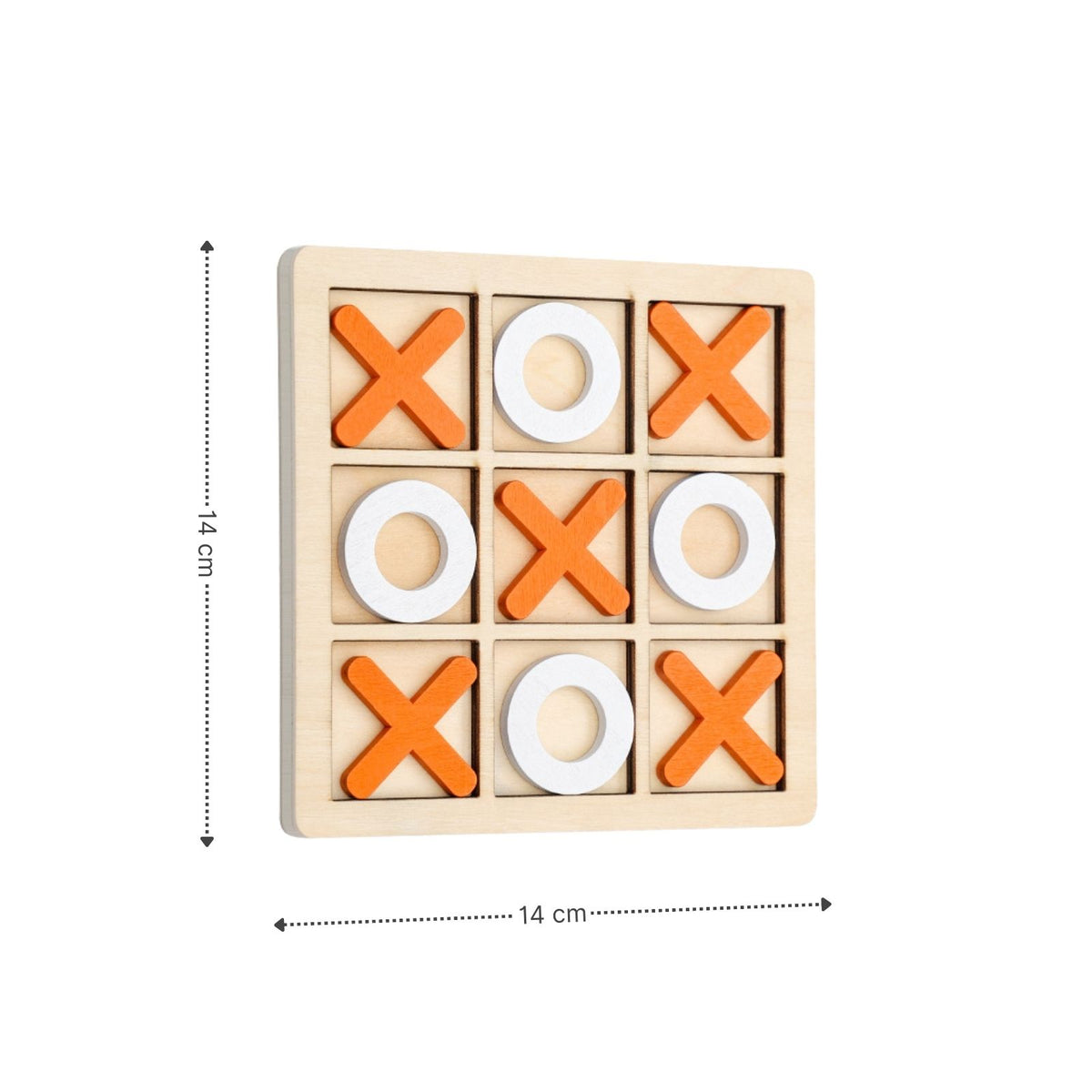 Tic Tac Toe Geschicklichkeitsspiel Drei gewinnt X und O Holzspielzeug
