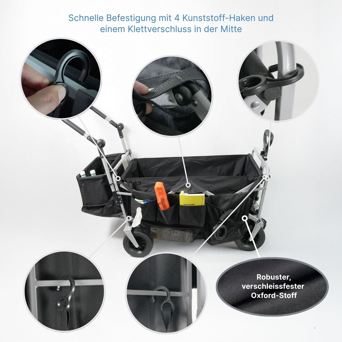 Aufbewahrungstasche für Bollerwagen 126073 Zusatztasche Seitentasche