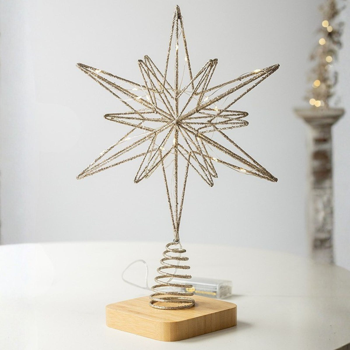 Christbaumspitze LED-Stern Weihnachtsbaumschmuck Weihnachtsdeko