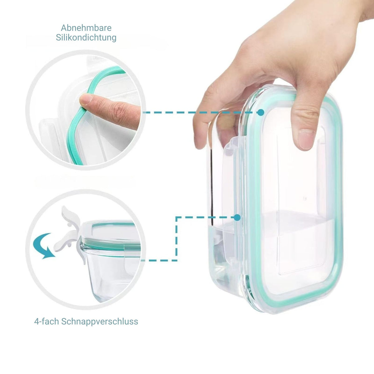 8er Set Glas-Vorratsdosen mit Deckel Frischhaltedosen Meal-Prep-Boxen