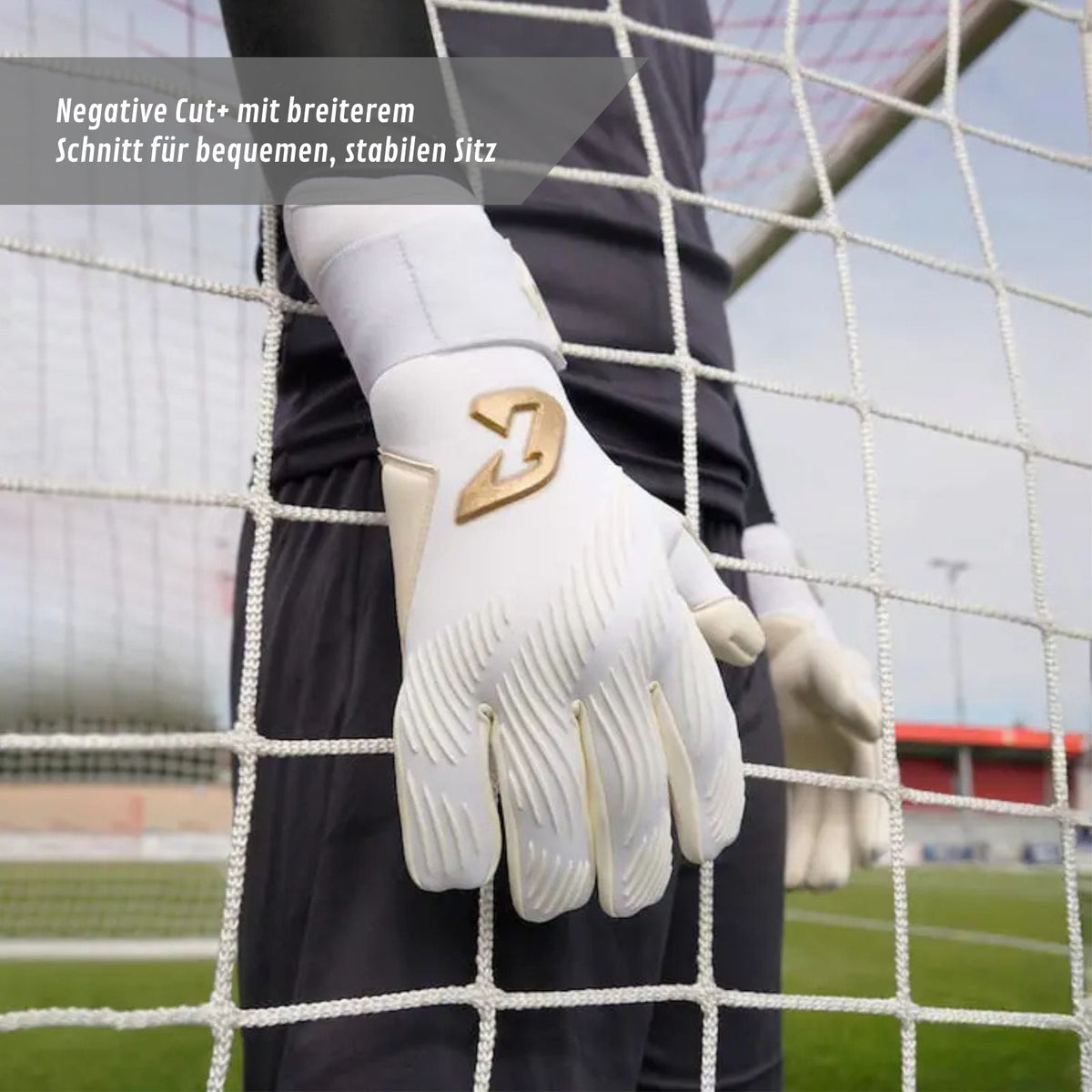 Fussballhandschuhe Invictus White Gold Gr. 9.5 Torwart Goalie Handschuhe