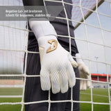 Fussballhandschuhe Invictus White Gold Gr. 9.5 Torwart Goalie Handschuhe