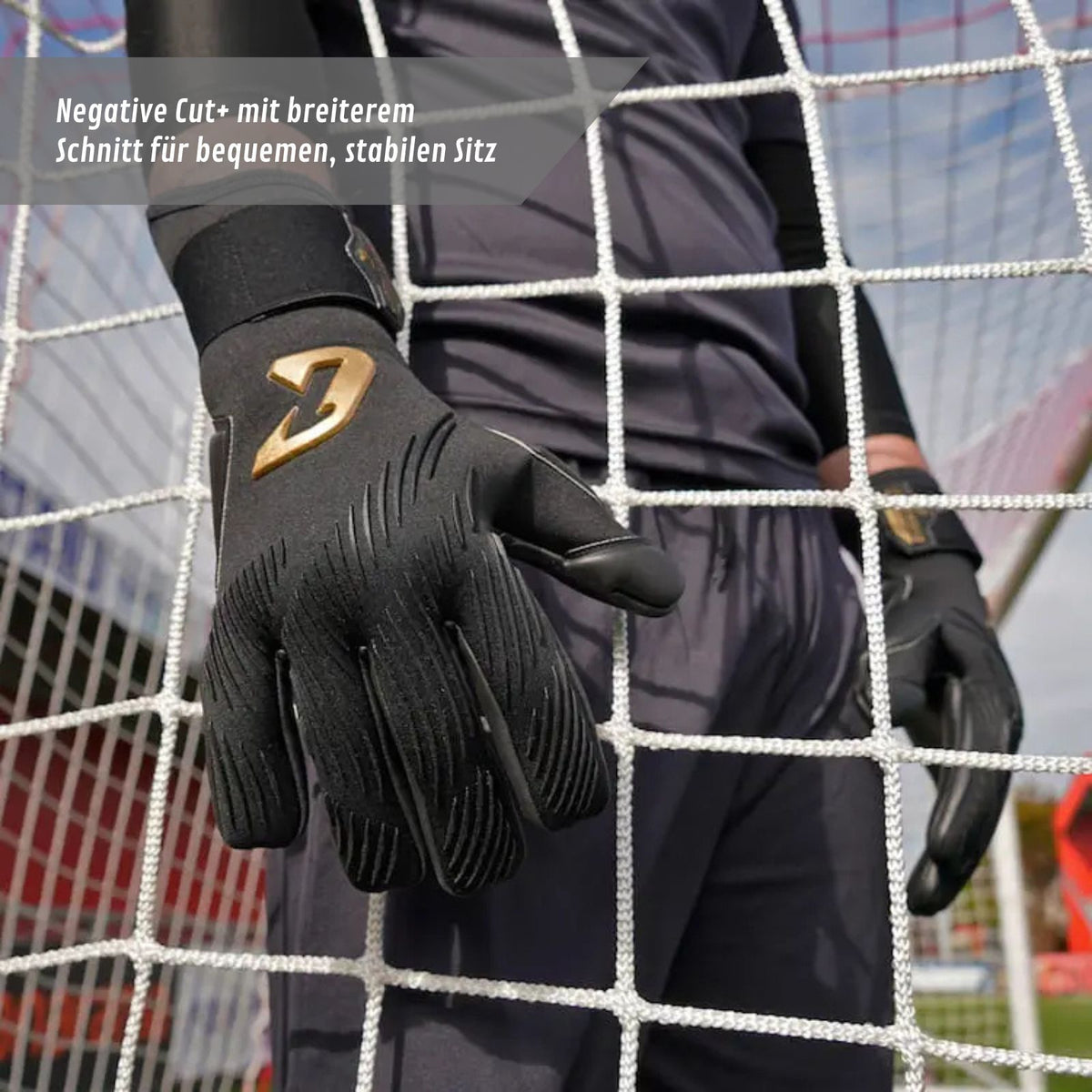 Fussballhandschuhe Invictus Black Gold Gr. 10 Torwart Goalie Handschuhe