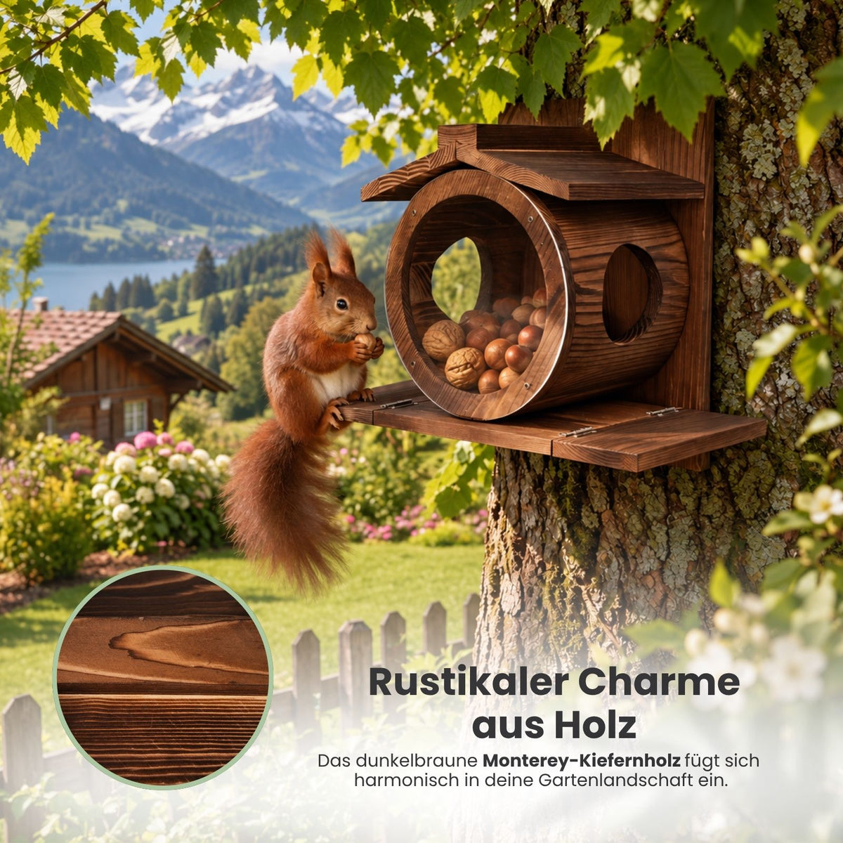 Eichhörnchen-Futterhaus Futterkasten Futterstation Futterstelle