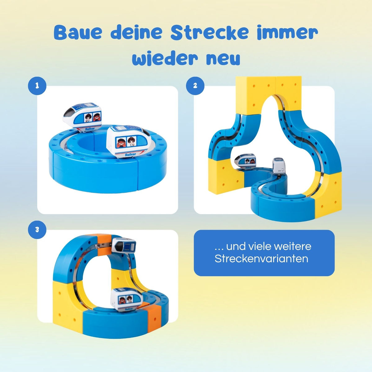 162-tlg. Magnet-Zugbahn Magnetische Rennbahn Zugstrecke Rennstrecke