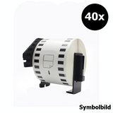 Kompatibel 50mm x 30,48m Druckeretikette Brother DK-22223 40-Pack