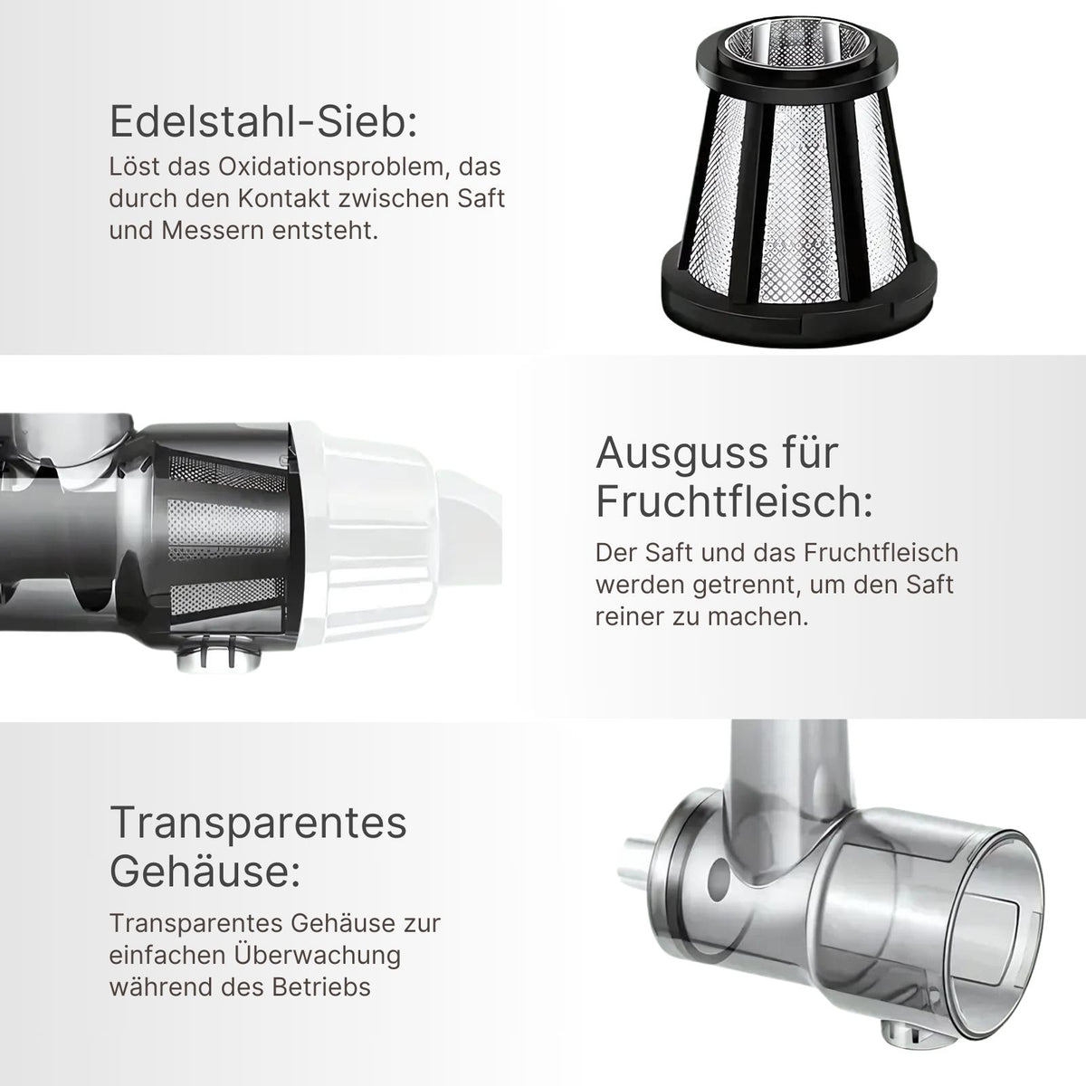 Alternativer Entsafter für KitchenAid Slow Juicer Aufsatz Saftpresse