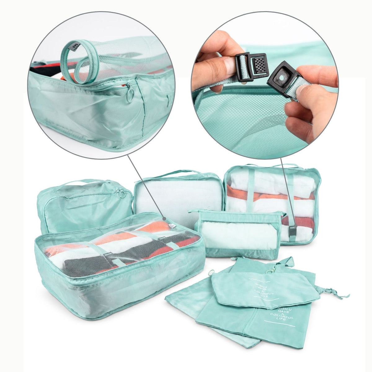 Reisebeutel Koffer-Organizer Packsack Aufbewahrungsbeutel Set