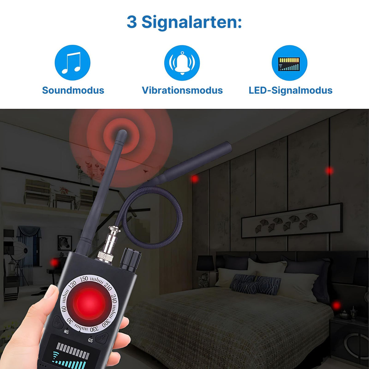K18 Anti-Überwachungs-Detektor Wanzen-Detektor Anti-Abhör-Gerät GPS-Detektor