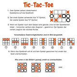 Tic Tac Toe Geschicklichkeitsspiel Drei gewinnt X und O Holzspielzeug