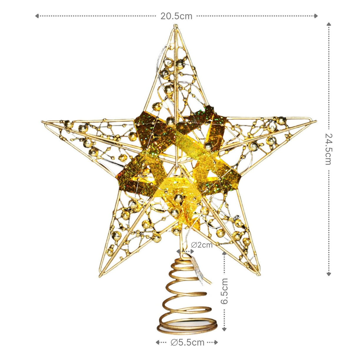 Christbaumspitze LED-Stern  Baumspitze mit Licht Weihnachtsbaumspitze