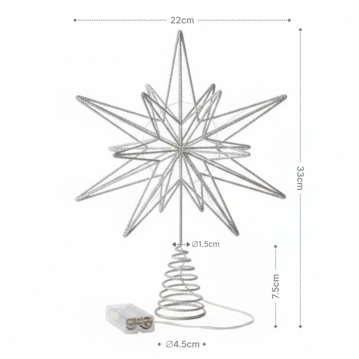 Christbaumspitze Weihnachtsbaumschmuck LED-Stern Weihnachtsdeko