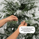 Weihnachtsbaum 150cm mit Schnee und LED Christbaum Tanne Kunsttanne